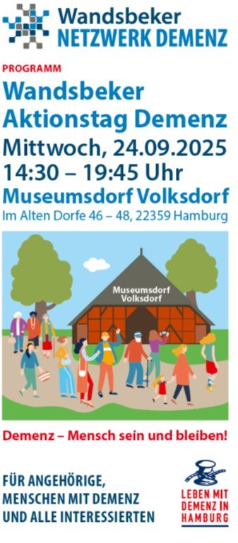 Wandsbeker Aktionstag Demenz 2025 - Mittwoch, 24.09.2025 - 14.30 - 19.45 Uhr - Museumsdorf Volksdorf