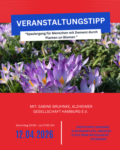 Spaziergang am 12. April um 15 Uhr für Menschen mit Demenz und Angehörige: Planten un Blomen