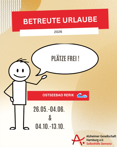 Noch 2 Plätze frei: 26.05. – 04.06.2026, betreute Urlaube für Menschen mit beginnender Demenz und Angehörige - Erholung und Kraft tanken!
