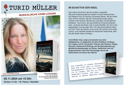 Unsere Empfehlung: Musikalische Krimi-Lesung mit Turid Müller – 02. November 2024                                   
