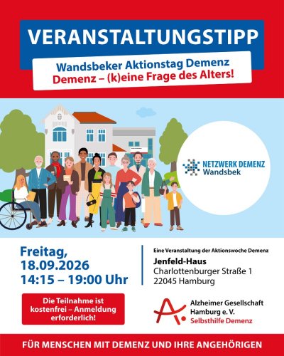 Aktionstag Demenz Wandsbek am 18.09.2026 im Jenfeld-Haus: „Demenz – (k)eine Frage des Alters!“