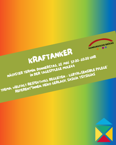 Der nächste Vortrag aus der Kraftanker -Reihe steht an. Das Thema: Demenz und Pflege für Menschen aus der LGBTIQ+‑Community