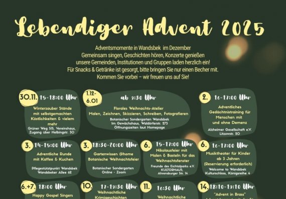 Alzheimer Hamburg | Lebendiger Advent in Wandsbek. Im Dezember laden wir Sie herzlich ein, besondere Adventsmomente in  ...